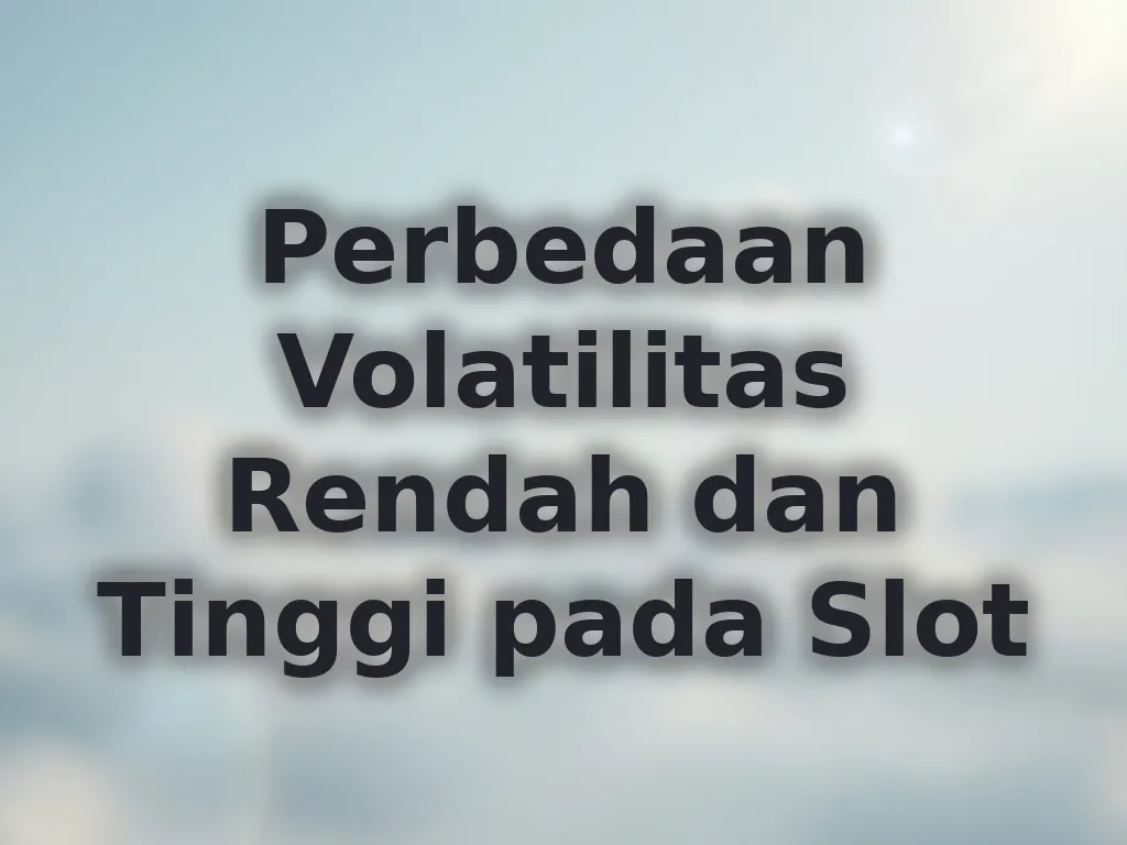 Perbedaan Volatilitas Rendah dan Tinggi pada Slot